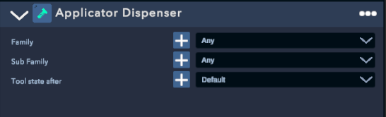 Conditions : Unit Applicator - Applicator Dispenser