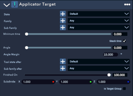 Conditions : Unit Applicator - Applicator Target