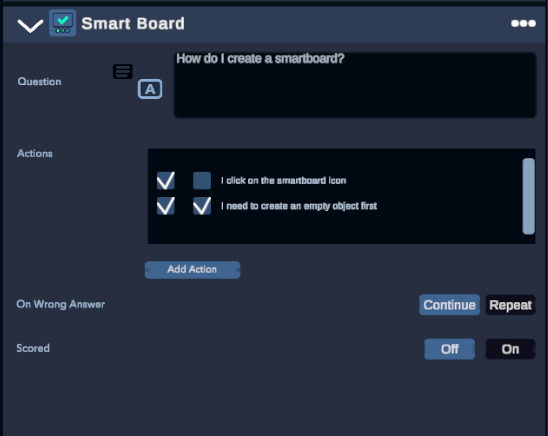 Conditions : Smart Baord